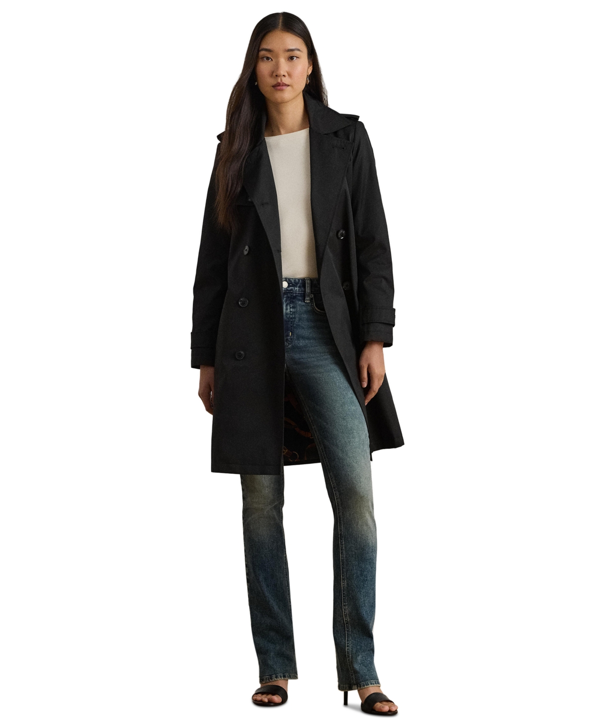 Lauren Ralph Women's Belted Water-Resistant Trench Coat