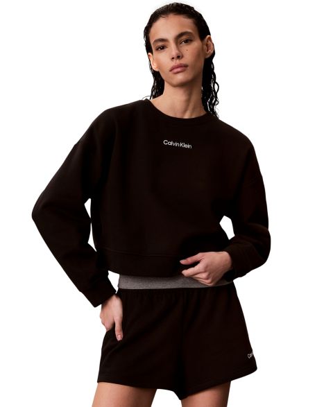 Женские толстовки Calvin Klein Performance Crewneck Long-Sleeve Sweatshirt, цвет: Чёрный