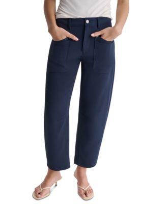 Women's Soft Barrel Leg Mid-Rise Pants
