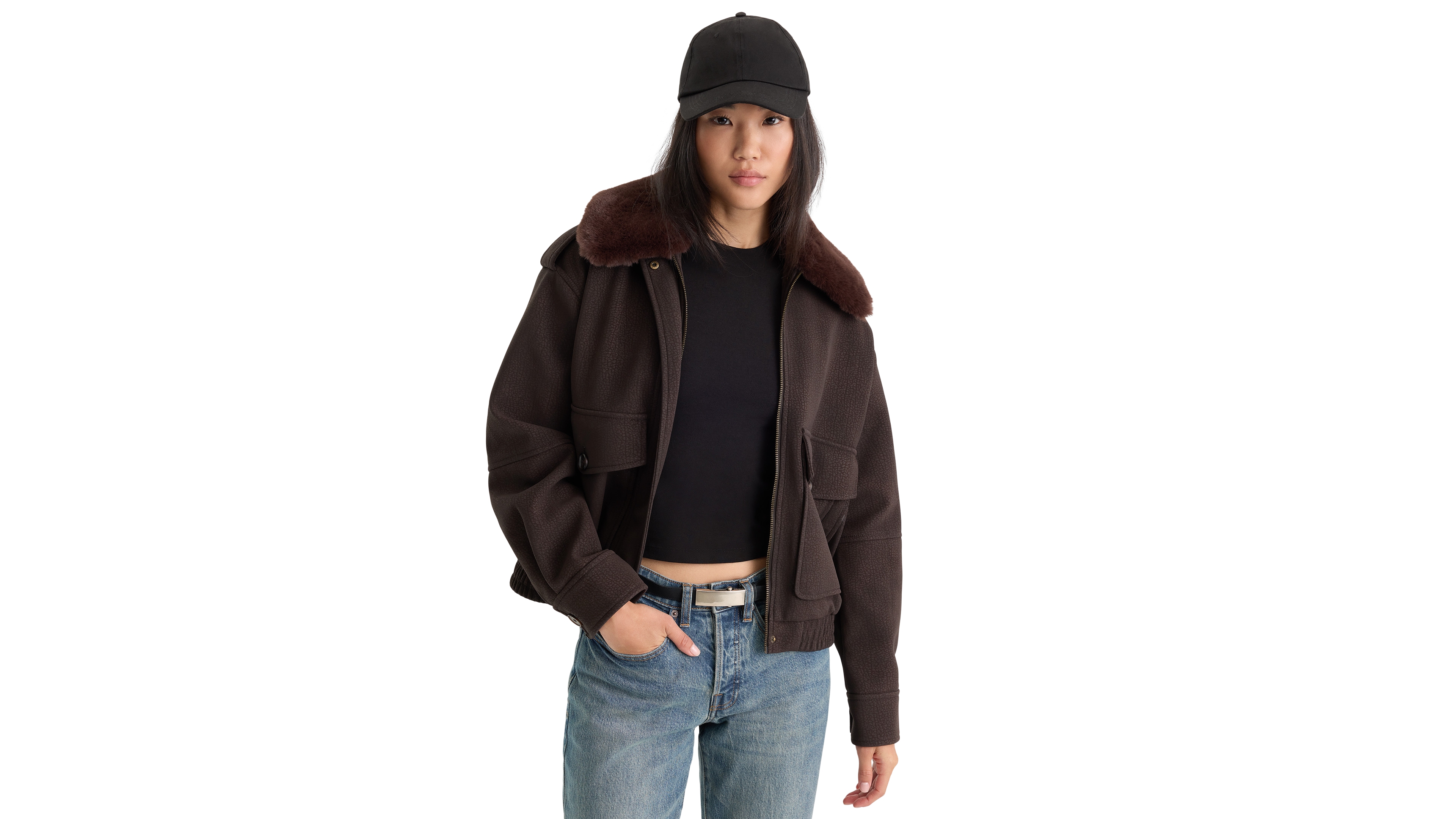 Good American Women's Collared Jacket