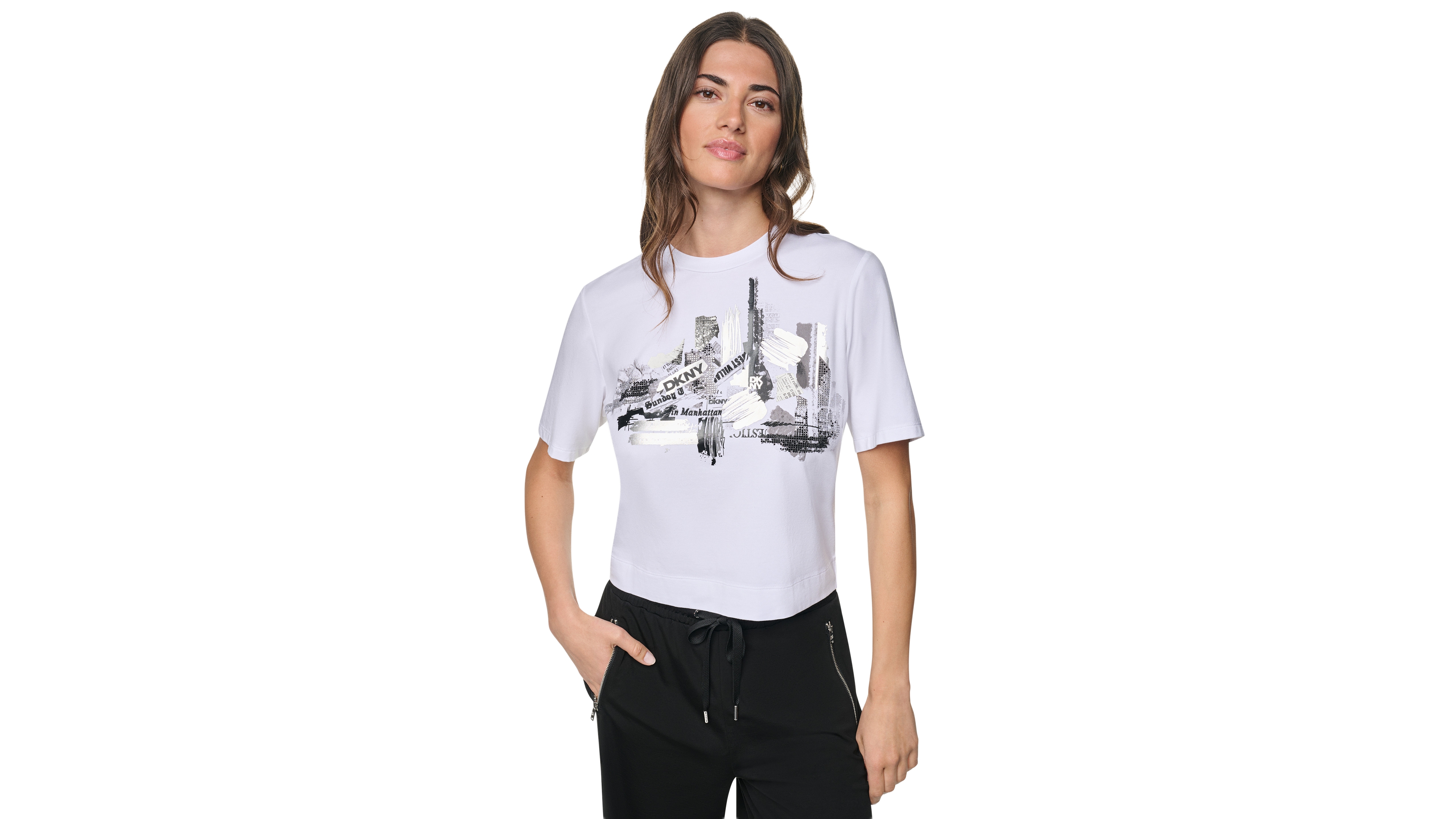 Dkny Women's Studded City Graphic Short-Sleeve T-Shirt
