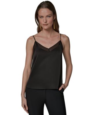 Women's Sleeveless Lace Trim Shell Top