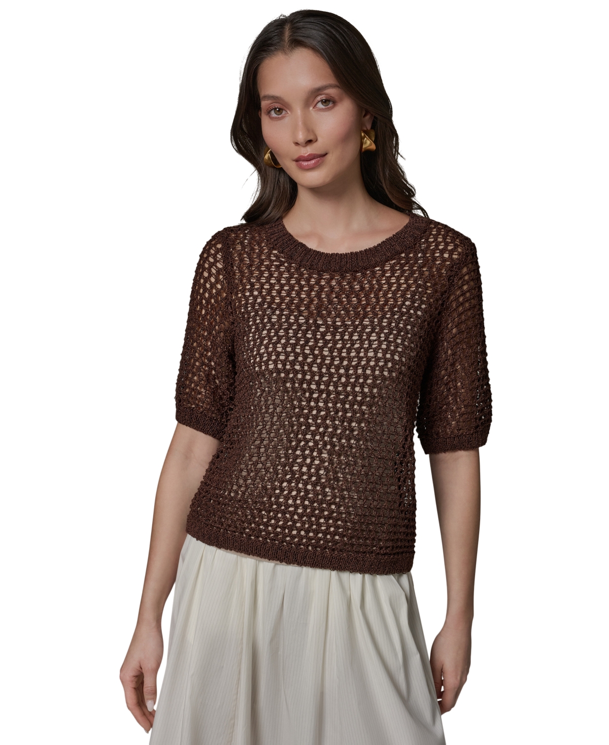 Donna Karan Weekend Women's Crewneck Short-Sleeve Sweater