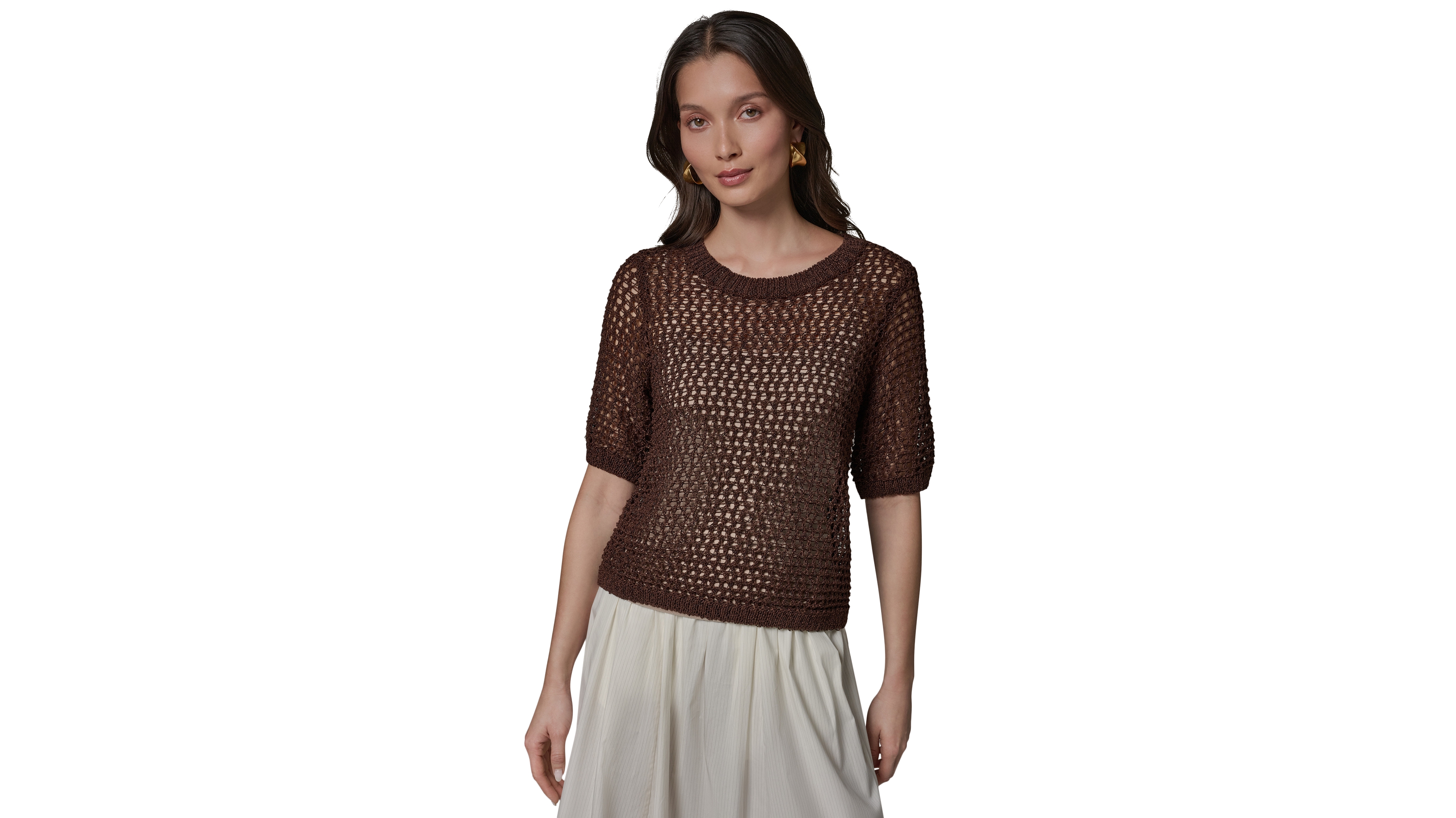 Donna Karan Weekend Women's Crewneck Short-Sleeve Sweater