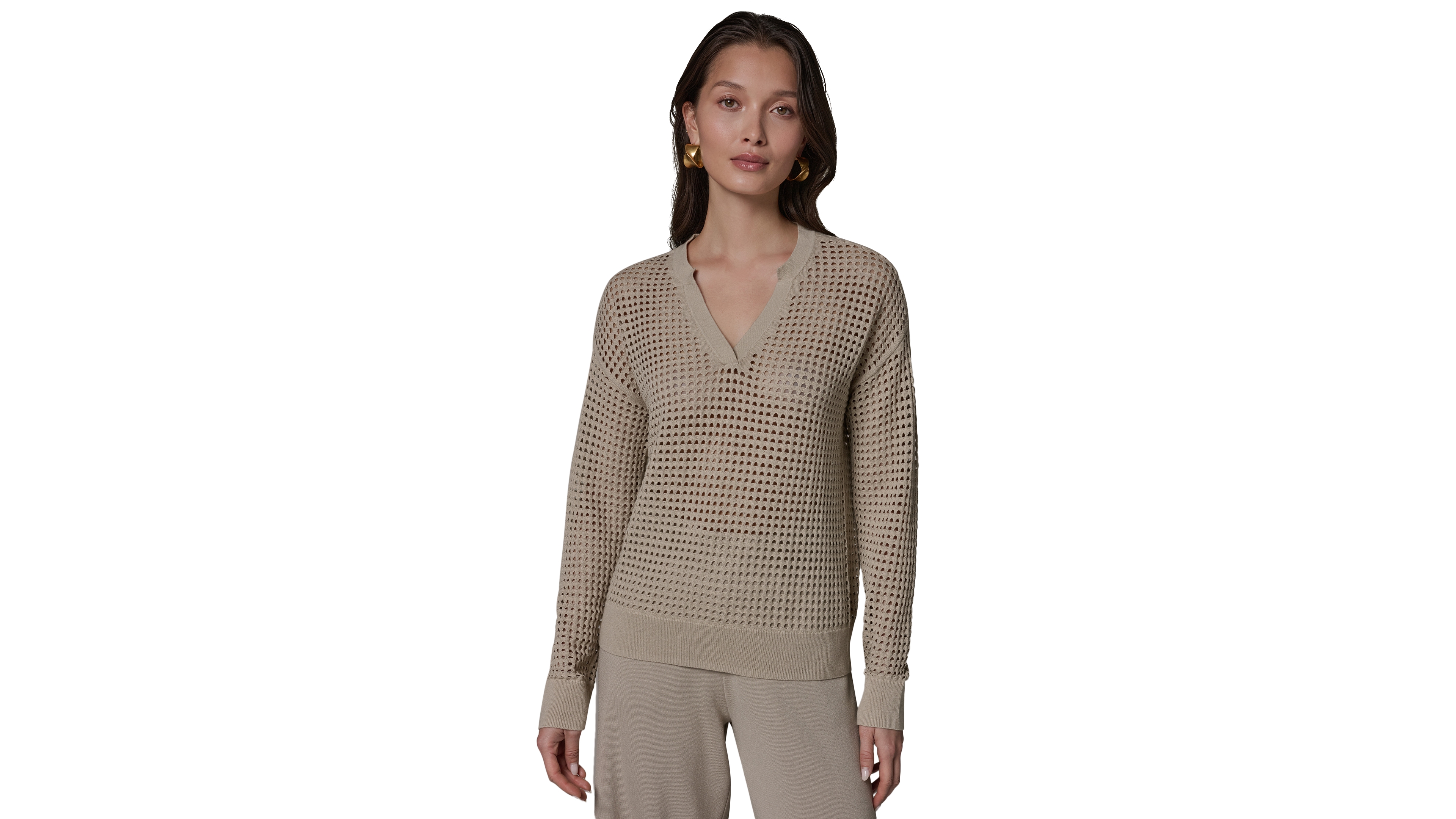 Donna Karan Weekend Women's Long-Sleeve Pointelle Sweater