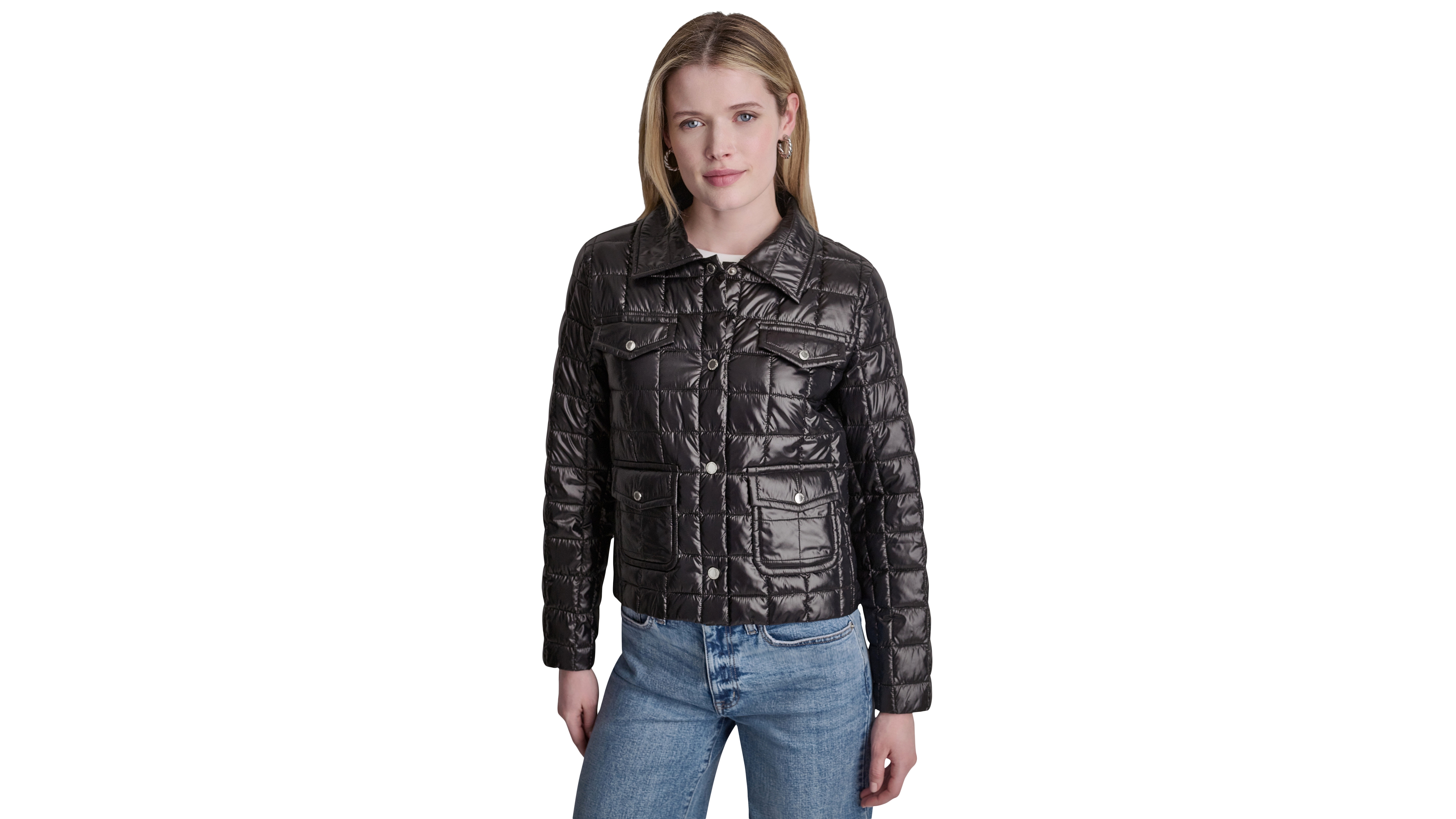 Dkny Jeans Women's Box Quilt Lightweight Jacket
