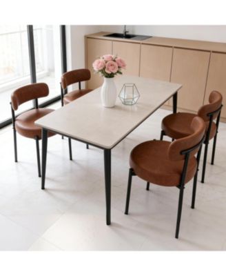 Modern PU Upholstered Dining Chairs, Set of 4