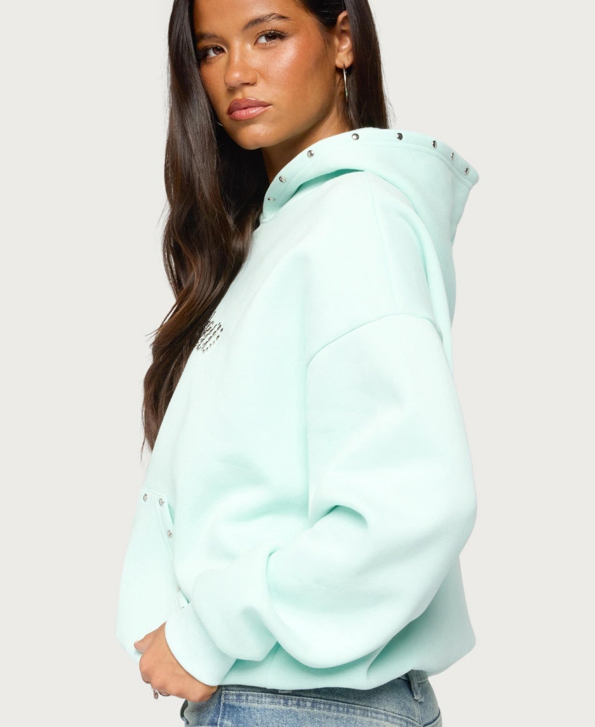 Edikted Women's Rockstar Studded Graphic Hoodie