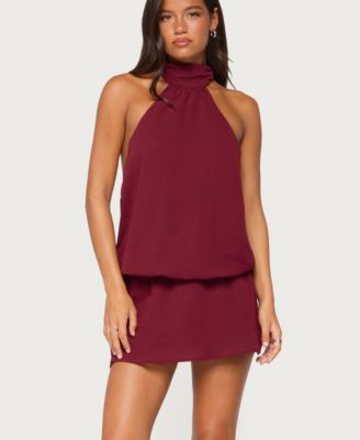 Women's Laira Halter Neck Mini Open-Back Dress