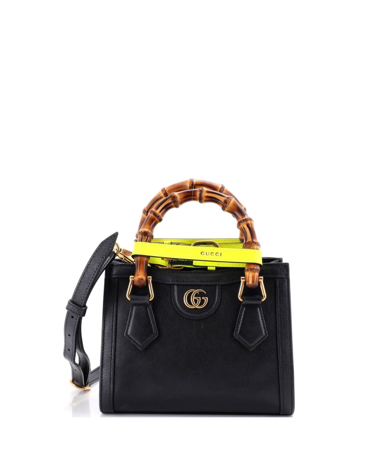 Pre-Owned Gucci Mini Diana Nm Bamboo Handle Tote Leather - Black