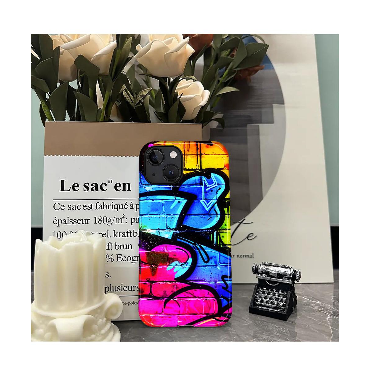 Lisen Graffiti Dreams Dual-Layer Raised Camera Ring Phone Case Compatible Apple iPhone 15 Pro Max