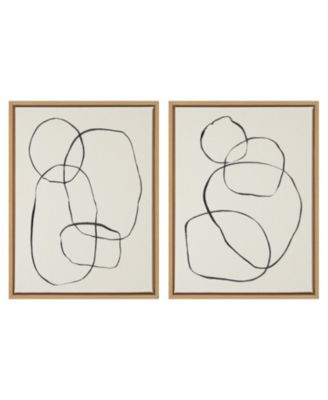Sylvie Going in Circles Framed Textured Canvas Set by Teju Reval of SnazzyHues