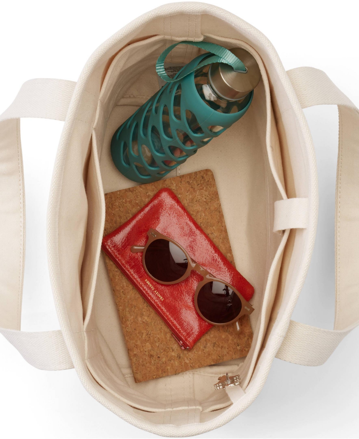 Lands' End Medium Raffia Open Top Canvas Tote Bag