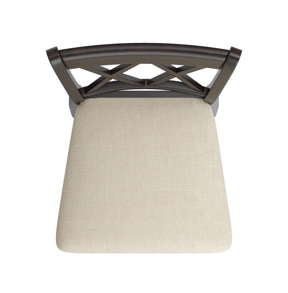 iNSPIRE Q Lea Cross Swivel Bar Stool w/ Beige Linen Seat