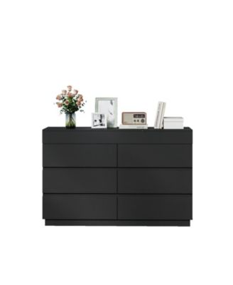 6-Drawer Dresser Cabinet with Mirror for Bedroom Storage