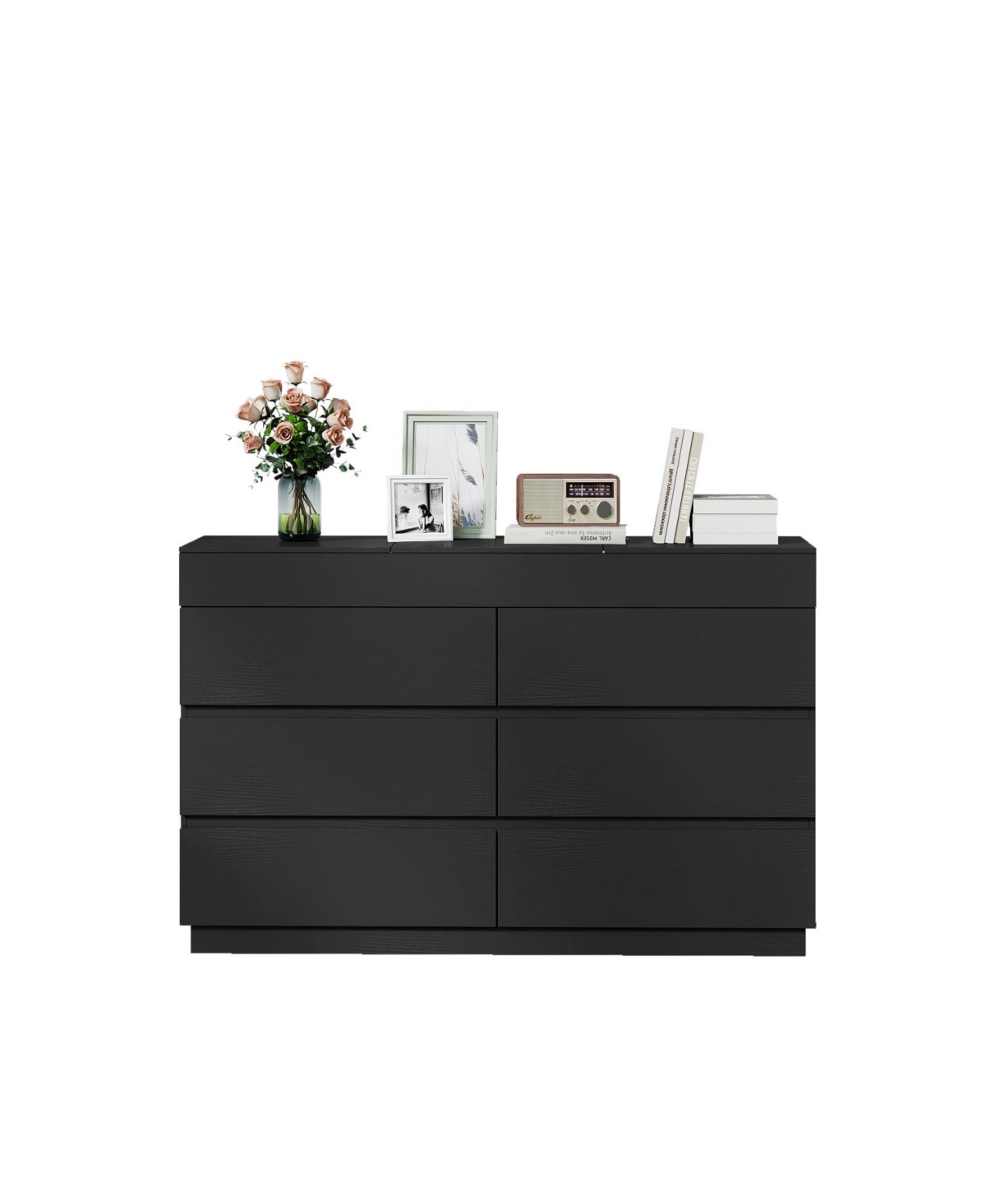 Slickblue 6-Drawer Dresser Cabinet with Mirror for Bedroom Storage