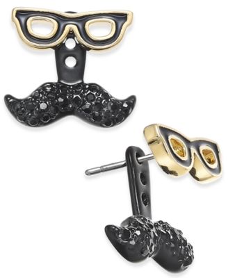 kate spade new york - Dress The Part Gold-Tone Mustache & Glasses Earring Jackets