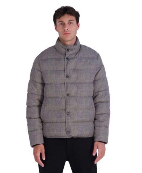 Мужская куртка KARL LAGERFELD PARIS Plaid Lightweight Puffer, цвет: Коричневый