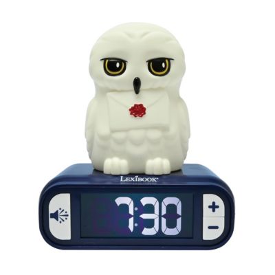 Hedwig 7.28" Nightlight Sound-Effects Snooze Alarm Clock
