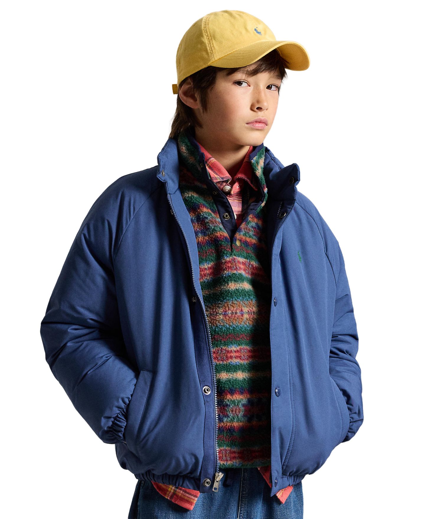 Куртка Polo Ralph Lauren Down Mock Neck для мальчиков, цвет: Тёмно-синий — фото 1