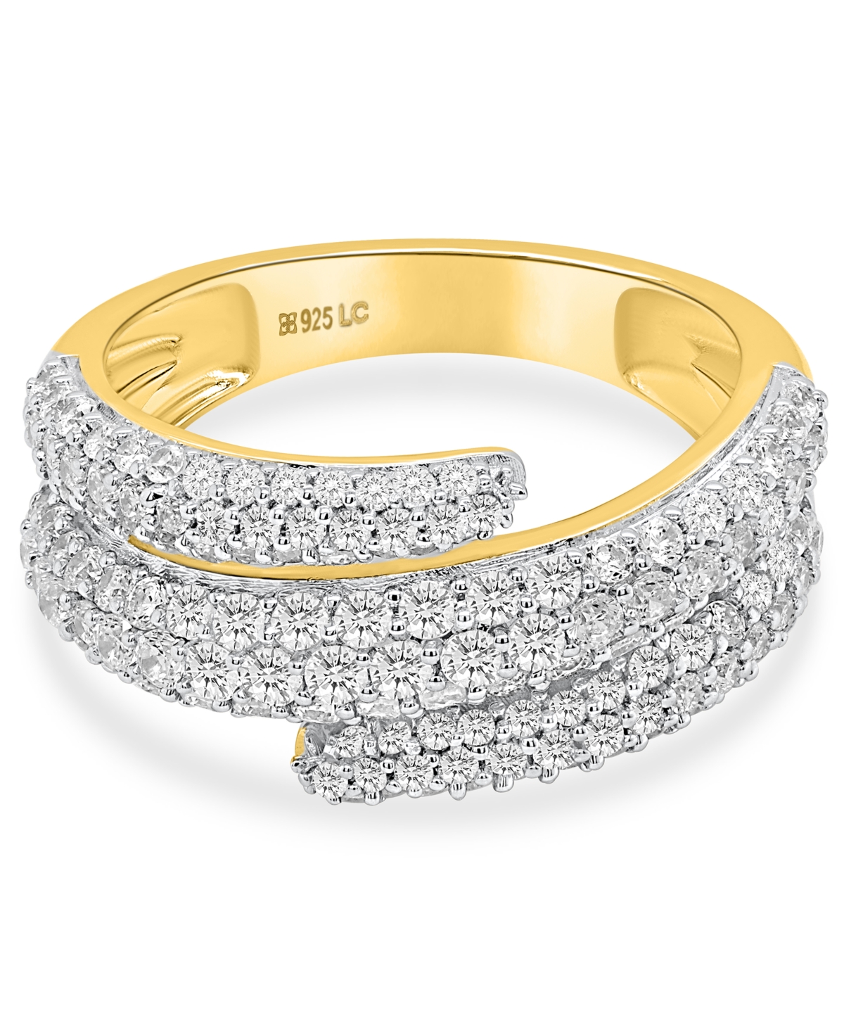 Forever Grown Diamonds Lab-Grown Diamond Bypass Ring (2 ct. t.w.) Sterling Silver (Also 14k Gold-Plated Silver)