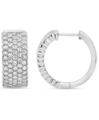 Lab-Grown Diamond Multi-Row Hoop Earrings (2 ct. t.w.) in Sterling Silver (Also in 14k Gold-Plated Sterling Silver)