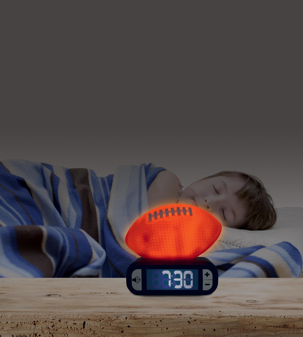 Lexibook, American Football, Night Light Alarm Clock, Sounds and Melodies, Backlit Lcd Screen, Luminescent, Snooze, RL800SO