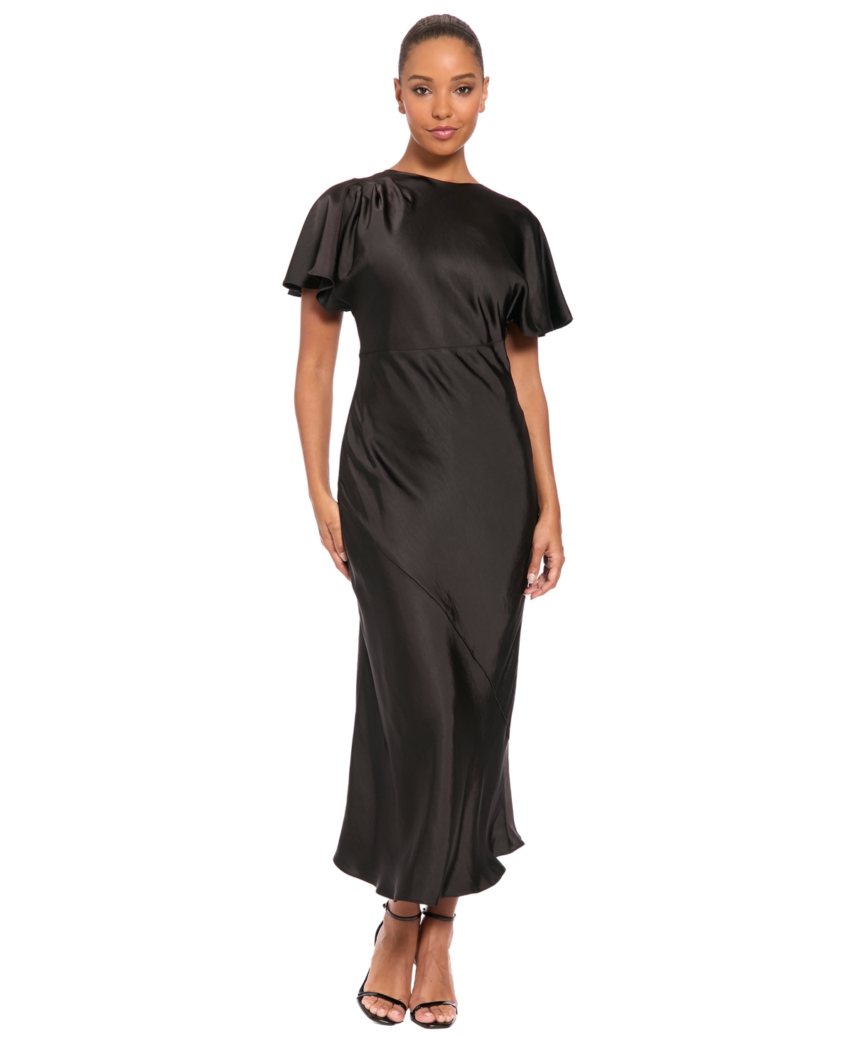Luxely Women's Short-Sleeve Fitted Midi Dress