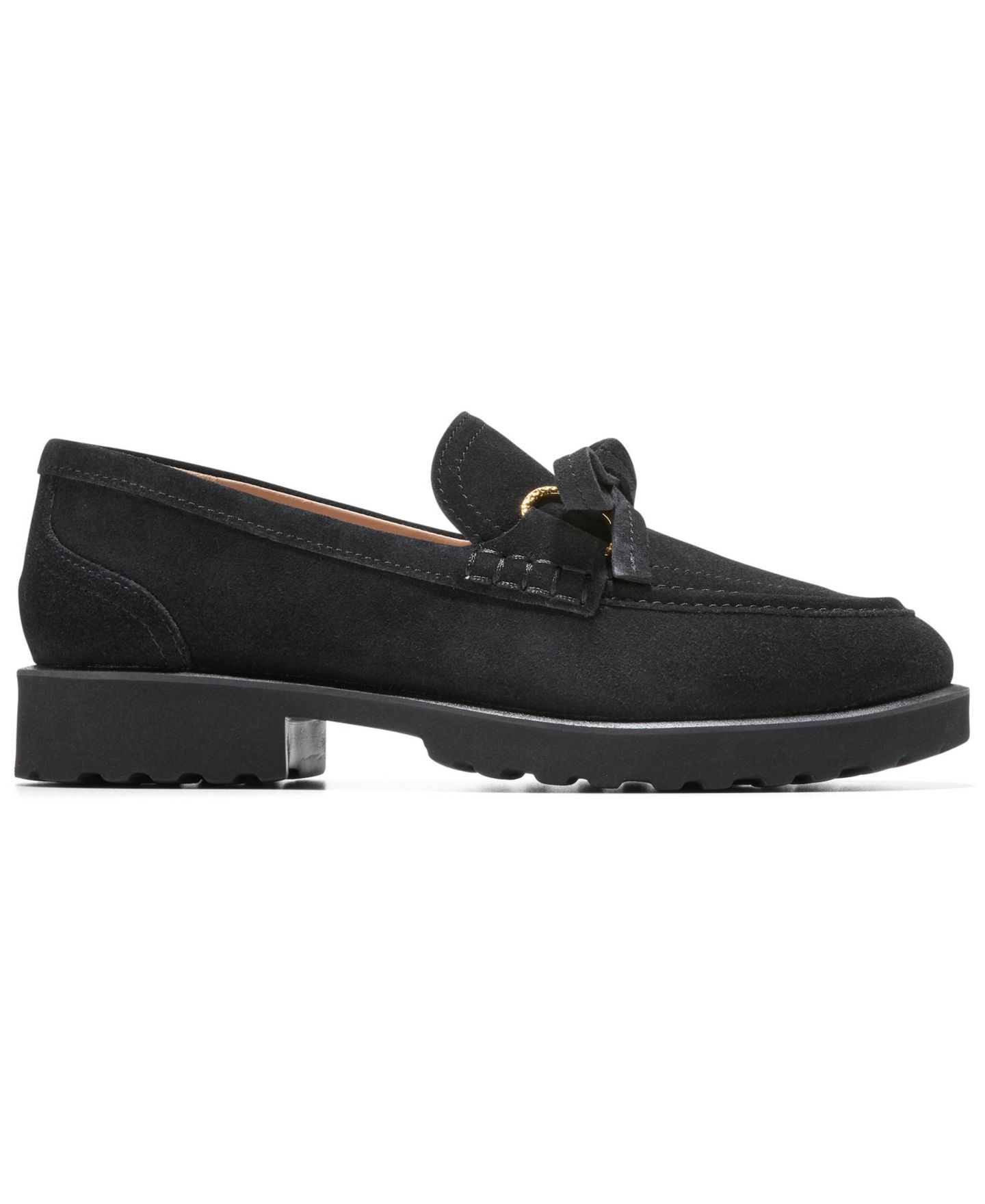 Женские туфли Cole Haan Gwendolyn Bow Slip-On, цвет: Чёрный замшевый — фото 2