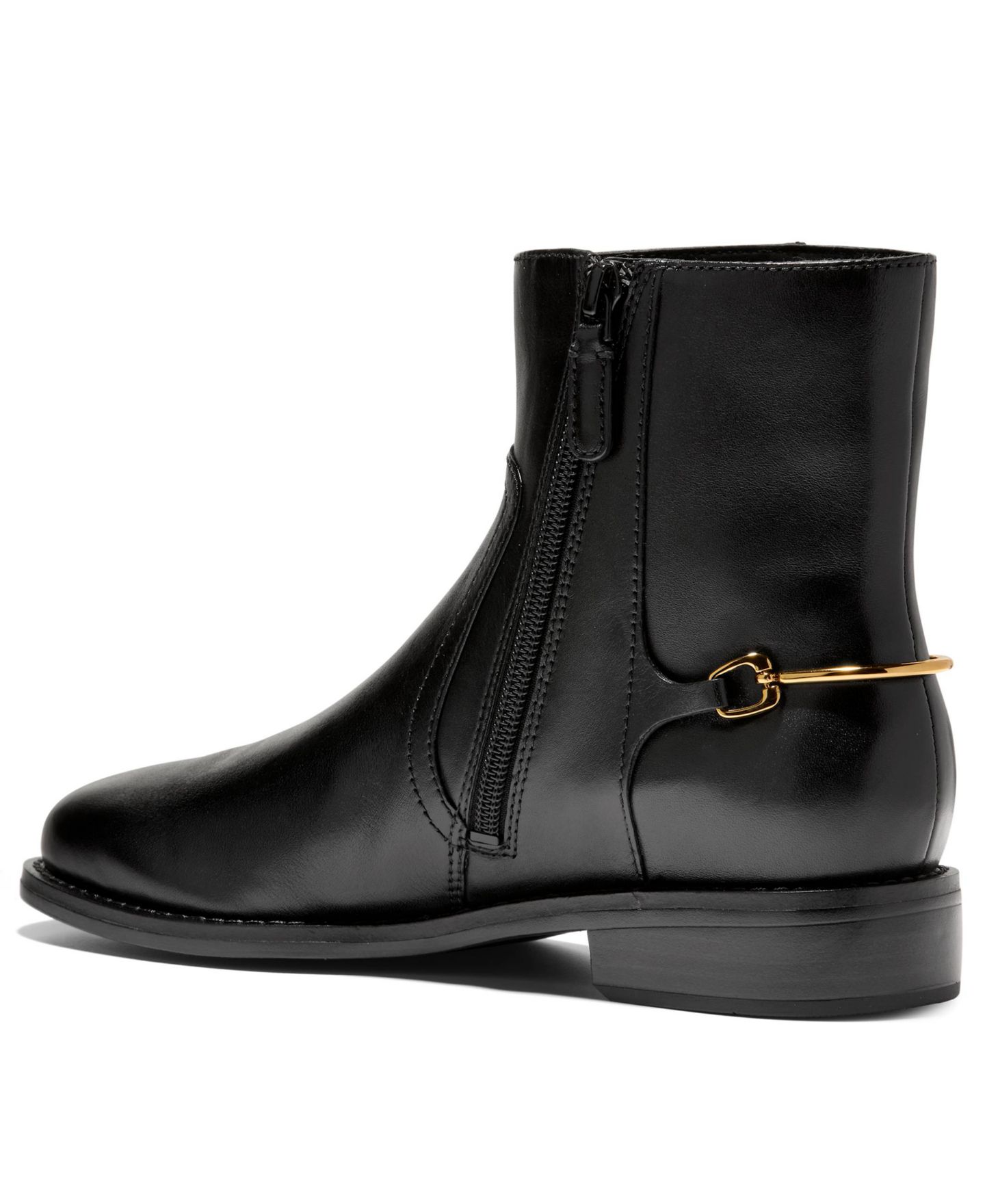 Женские ботинки Cole Haan Prue Bit Round Toe Booties, цвет: Чёрный кожаный — фото 3