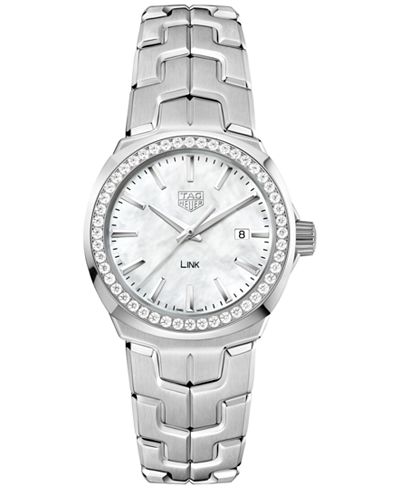 TAG Heuer Women's Swiss LINK Diamond (5/8 ct. t.w.) Stainless Steel Bracelet Watch 32mm WBC1314.BA0600