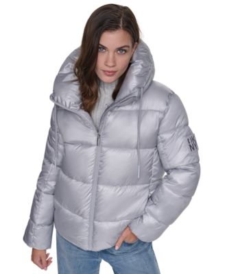 Women's Drama Collar Quilted Puffer Jacket