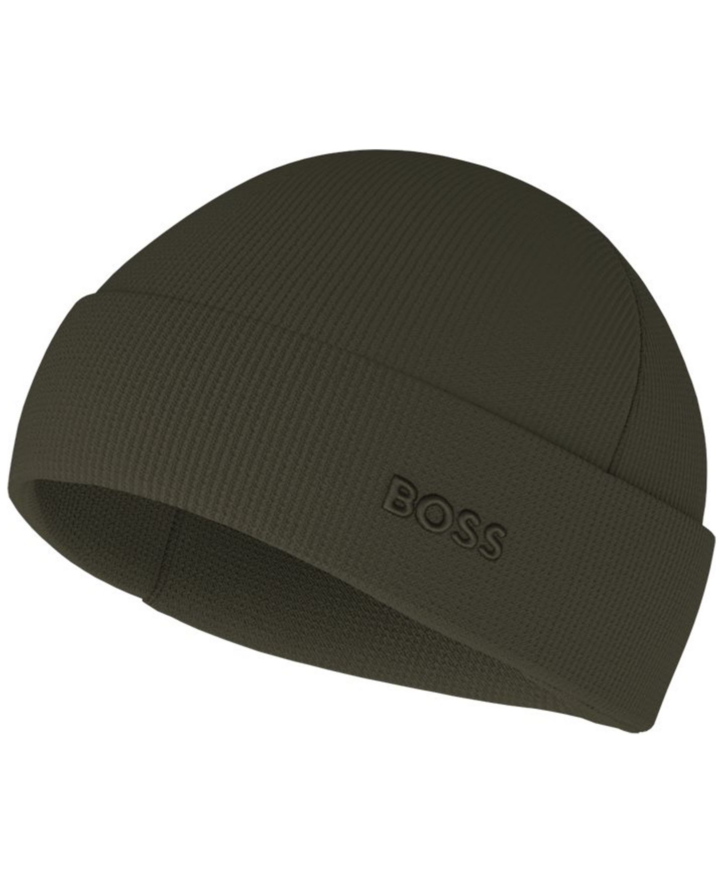 Мужские шапки Hugo Boss Waffle Logo Detail Beanie, цвет: Чёрный — фото 4