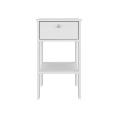 Modern Nightstand with 1 Drawer and Open Shelf, Compact Bedside End Table