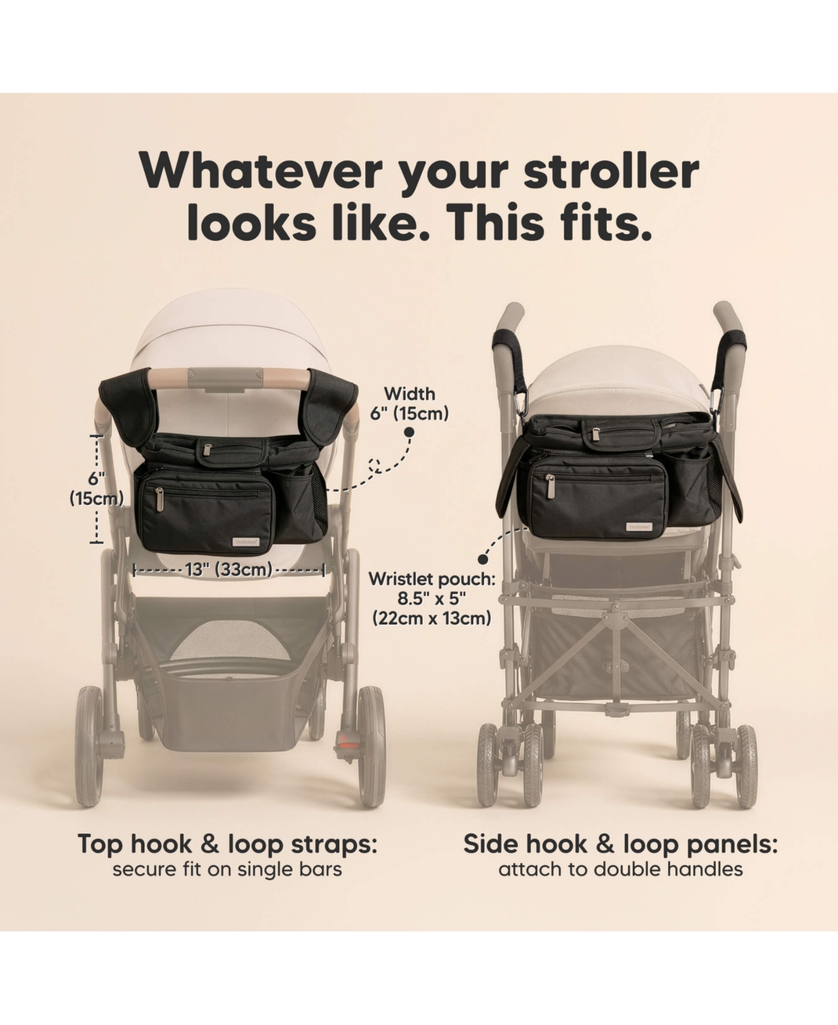 KeaBabies Stash Stroller Organizer Bag, Storage Caddy with Cup Holders, Fits Most Strollers and Wagons