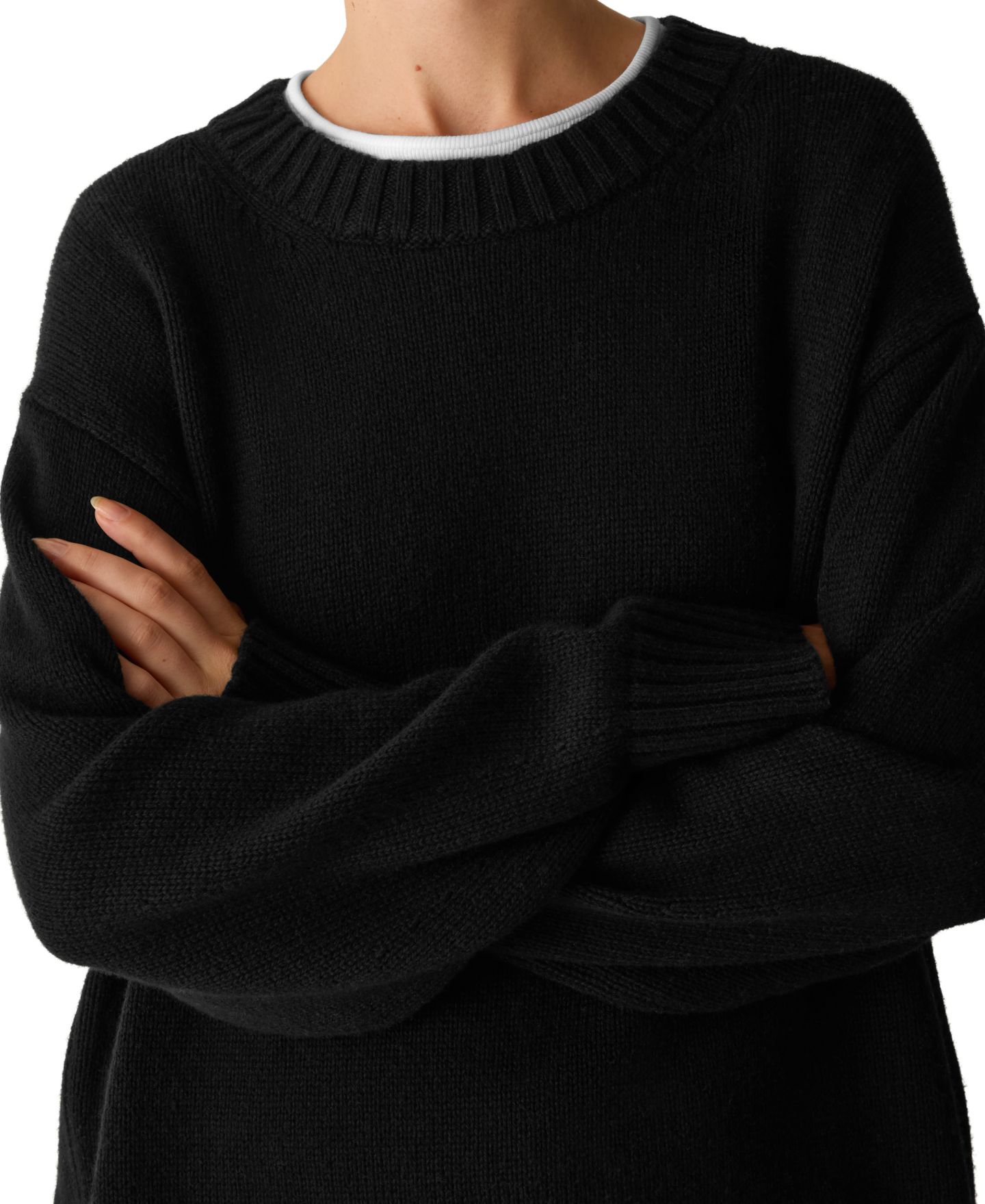 Женский свитер Eileen Fisher Generational Oversized Crewneck Lightweight, цвет: Чёрный — фото 4