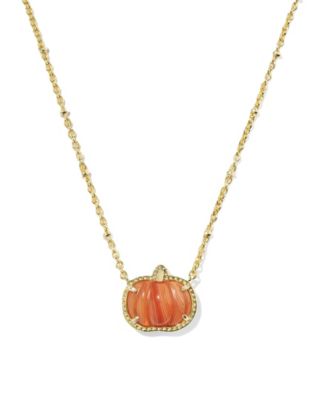 14k Gold-Plated Pumpkin 19" Adjustable Pendant Necklace