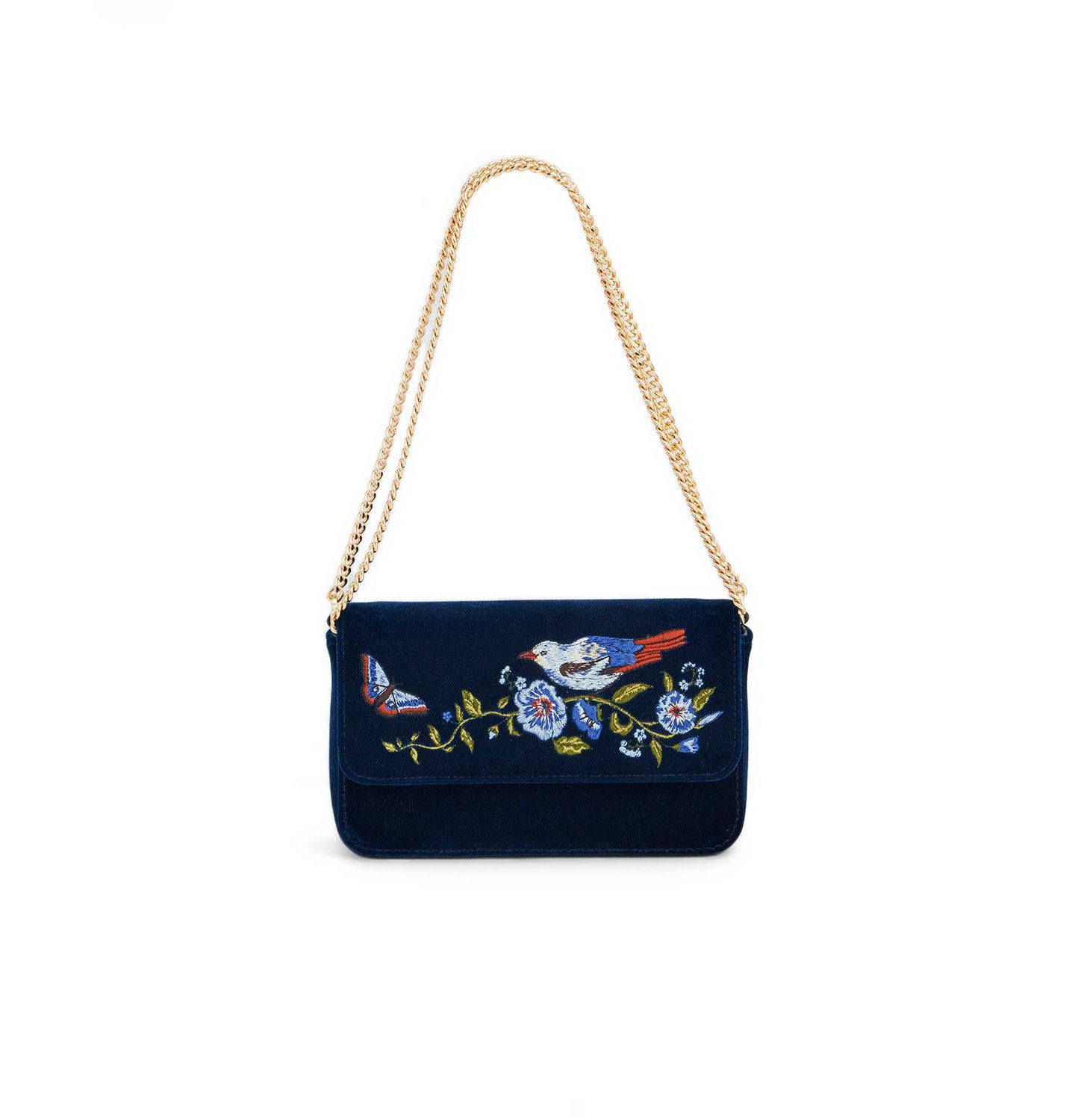Женская сумка Fable England Sophia Nightingale Embroidered Occassion, цвет: Тёмно-синий — фото 1