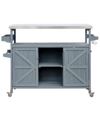 Rolling Bar Cart and Storage Cabinet