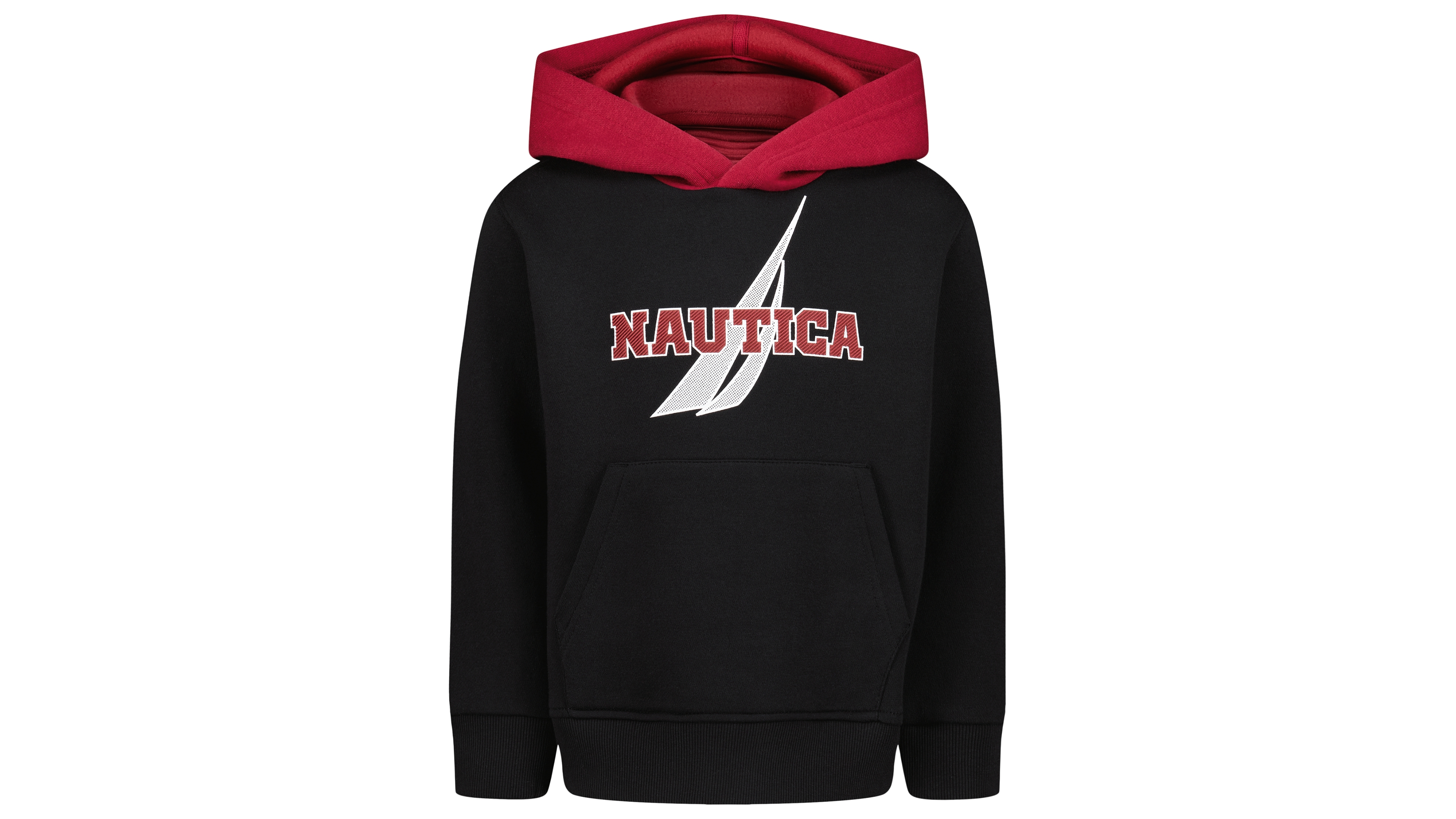 Nautica Men's Contrast Hood Fleece Kangaroo Pocket Pullover Hoodie