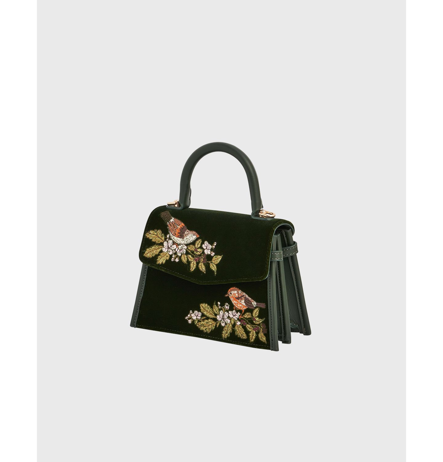 Женская сумка Fable England Eliza Wren Embroidered Top handle, цвет: Зелёный — фото 8