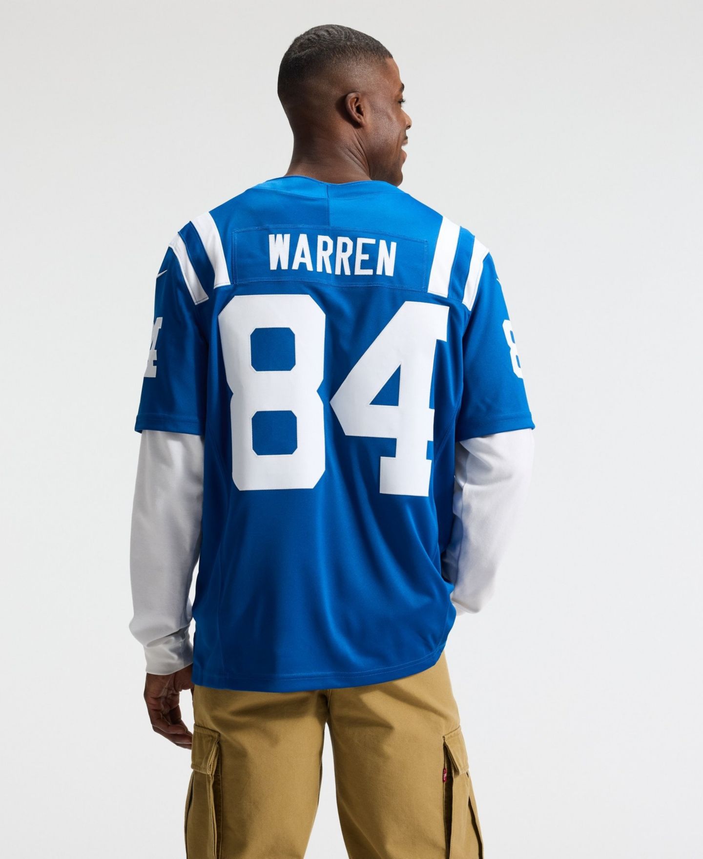 Мужской топ Nike Tyler Warren Royal Indianapolis Colts Vapor F.U.S.E. Stitched Limited Jersey — фото 6