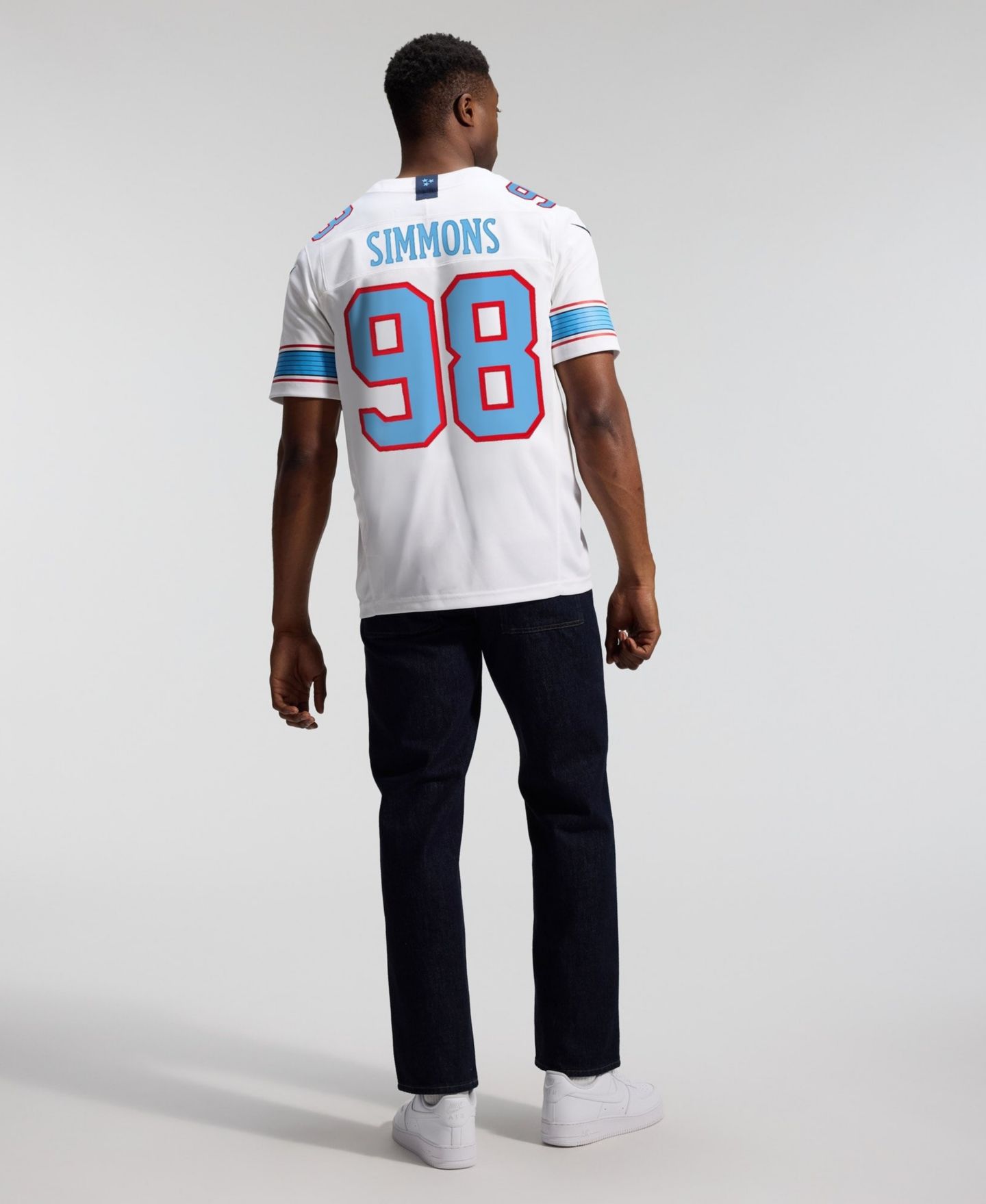 Мужской топ Nike Jeffery Simmons White Tennessee Titans Vapor F.U.S.E. Sewn Down Limited Jersey — фото 7