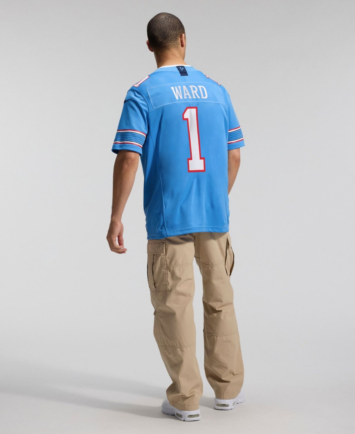 Мужской топ Nike Cameron Ward Light Blue Tennessee Titans Vapor F.U.S.E. Stitched Limited Jersey — фото 7