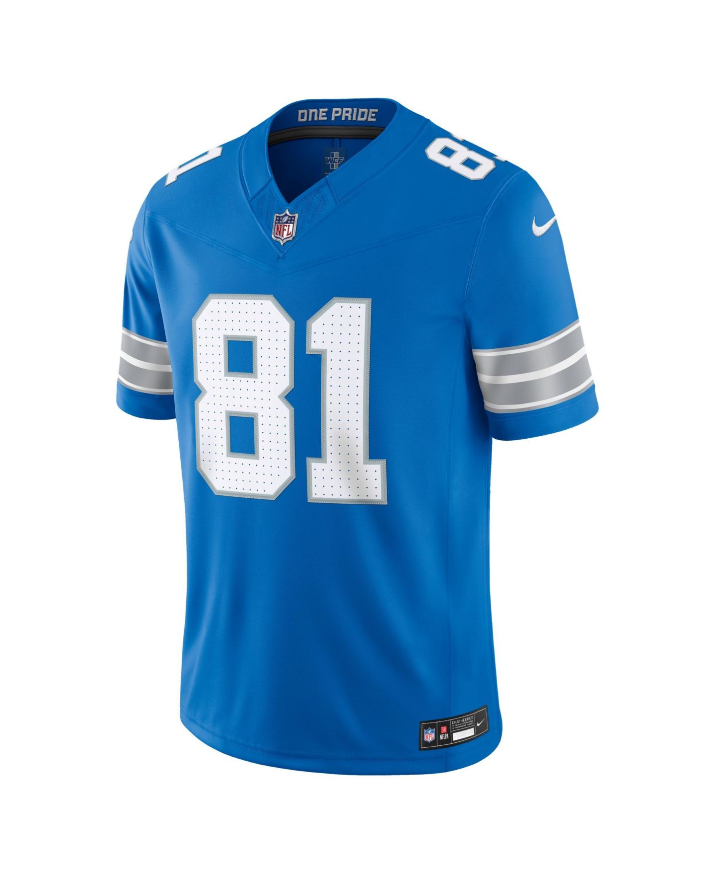 Мужской топ Nike Calvin Johnson Blue Detroit Lions Vapor F.U.S.E. Stitched Retired Limited Jersey — фото 2