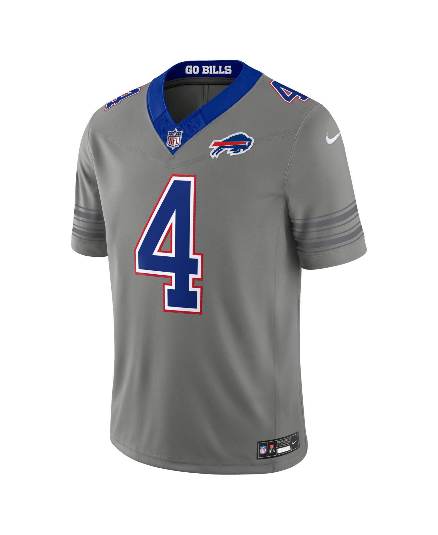 Мужской топ Nike James Cook III Gray Buffalo Bills Nickel City Vapor F.U.S.E. Stitched Limited Jersey — фото 2