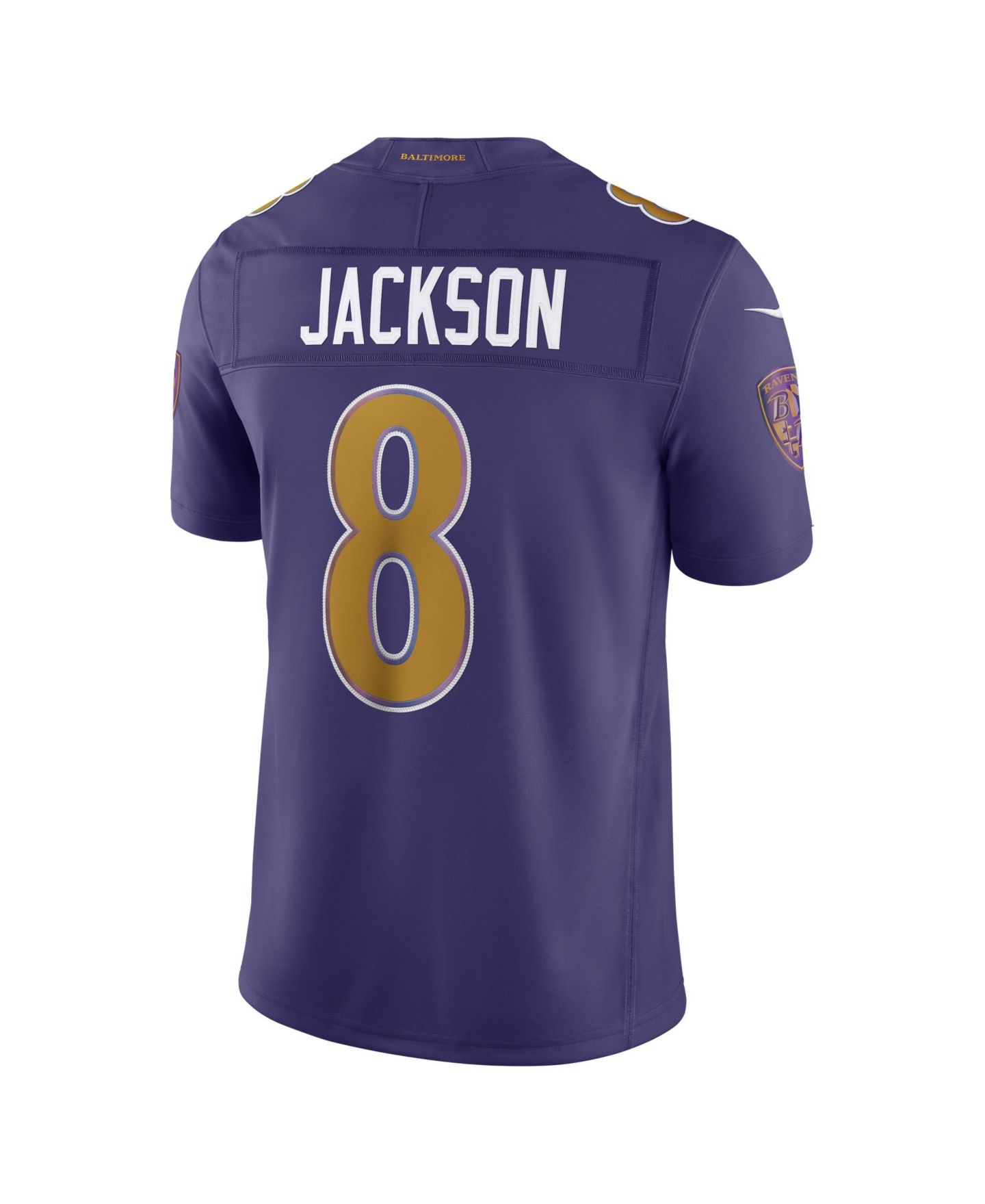 Мужской топ Nike Lamar Jackson Purple Baltimore Ravens Alternate Vapor F.U.S.E. Stitched Limited Jersey — фото 3