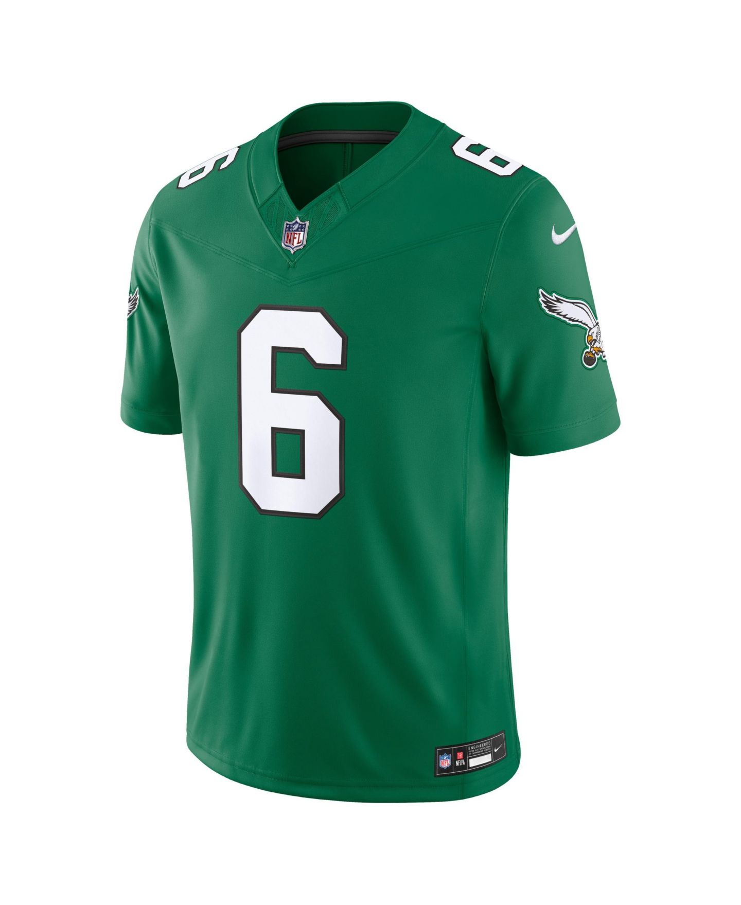 Мужской топ Nike DeVonta Smith Kelly Green Philadelphia Eagles Vapor F.U.S.E. Stitched Limited Jersey — фото 2