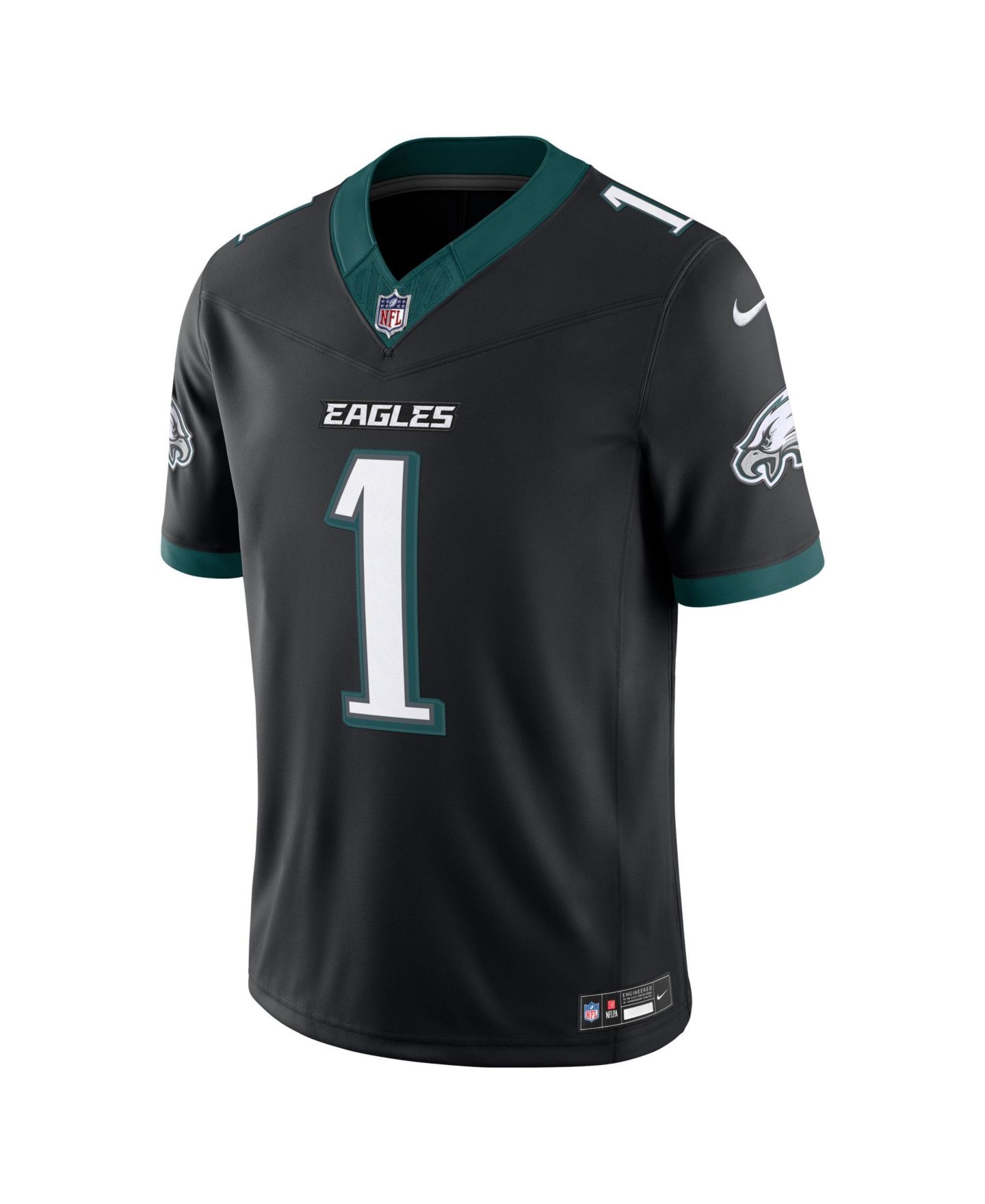 Мужское джерси Nike Jalen Hurts Philadelphia Eagles Alternate Vapor F.U.S.E., Black — фото 2
