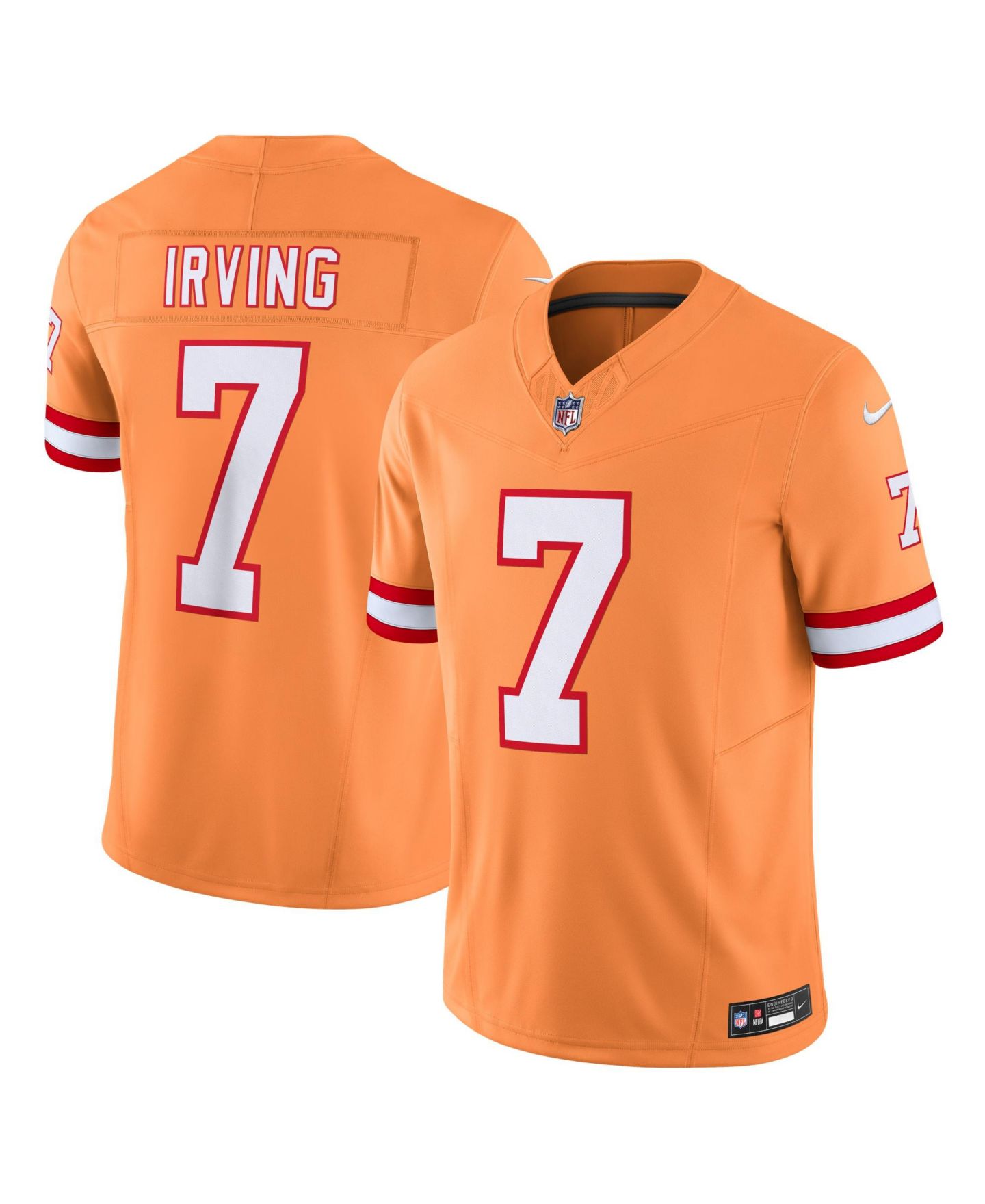 Мужской топ Nike Bucky Irving Orange Tampa Bay Buccaneers Alternate 2 Throwback Vapor F.U.S.E. Limited Jersey — фото 6
